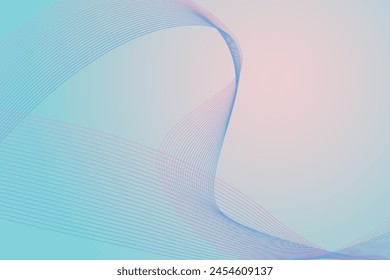 Vertical abstracta de fondo rosa y azul con ondas abstractas. Vector.