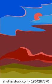Vertical abstract poster in a minimalist style. vector.