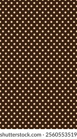 Vertical abstract seamless pattern with brown polka dots on dark brown background. brown dots on dark brown background. background pattern coffee