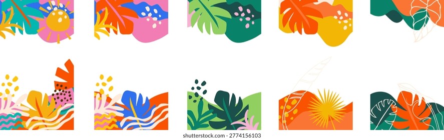 Vertical abstract social media summer stories design templates with copy space for text. Background for banner, greeting card, poster and advertising