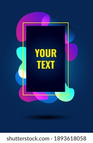 Vertical abstract vector neon, fluid poster illustration for design.