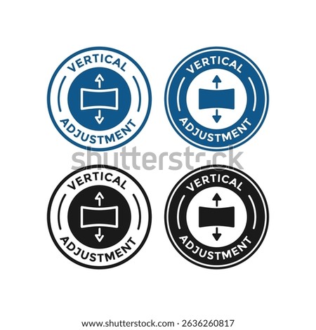 vertical adjustment logo badge design. Suitable for navigation, information and product label