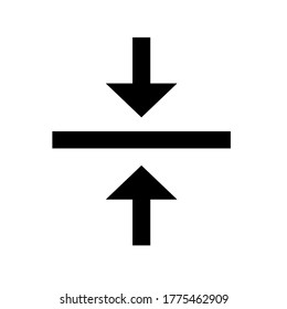 Vertical align center icon vector isolated on white background.