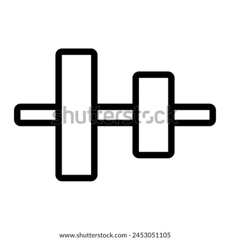 Vertical Align Centre Vector Line Icon Design