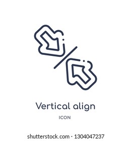 vertical align icon from user interface outline collection. Thin line vertical align icon isolated on white background.