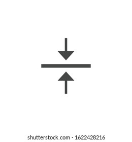 Vertical align middle icon isolated on white background. Display option symbol modern, simple, vector, icon for website design, mobile app, ui. Vector Illustration