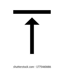 Vertical align top icon vector flat style isolated on white background.