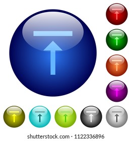 Vertical align top icons on round color glass buttons