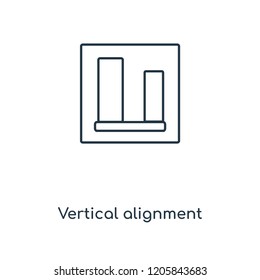 Vertical alignment concept line icon. Linear Vertical alignment concept outline symbol design. This simple element illustration can be used for web and mobile UI/UX.