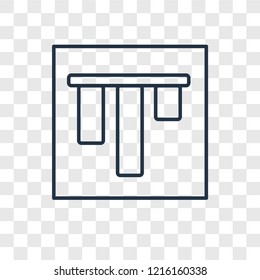 Vertical alignment concept vector linear icon isolated on transparent background, Vertical alignment concept transparency concept in outline style