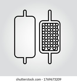 Vertical Alignment icon, outline vector sign, linear style pictogram isolated on white. Symbol, logo illustration. Editable stroke. Eps10 vector illustration.