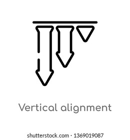 vertical alignment vector line icon. Simple element illustration. vertical alignment outline icon from geometric figure concept. Can be used for web and mobile