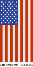 Vertical American Flag - United States of America Flag in Vertical Layout Vector Illustration With Correct Display Etiquette