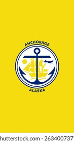 Vertical Anchorage Flag, Alaska, USA