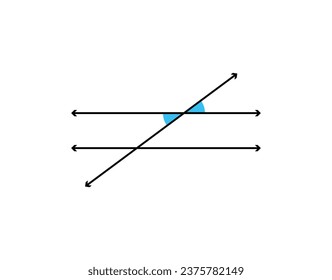 Vertical angles with parallel lines. Vector illustration.