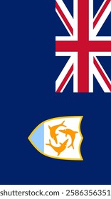 Vertical Anguilla Flag Vector Images