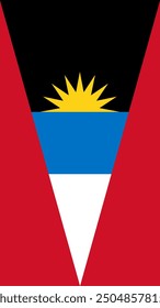 Vertical Antigua and Barbuda Flag, Vertical Flag of Antigua and Barbuda