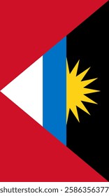 Vertical Antigua and Barbuda Flag Vector Images