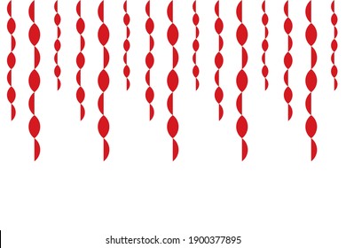 Vertical of arc shape of pattern vector. Design regular art red on white. Design print for illustration, texture, textile, wallpaper, background. Set 8