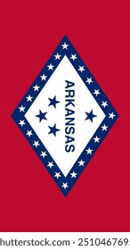 Vertical Arkansas Flag, Vertical Flag of Arkansas