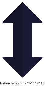 Vertical arrow icon isolated on white background.