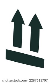 Flechas verticales apuntando hacia arriba Símbolos de empaquetado. Ilustración del vector