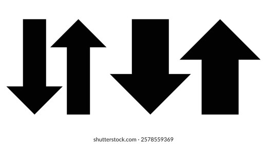 Vertical arrows up-down. Transfer icon. Simple upward and downward arrow symbol. 