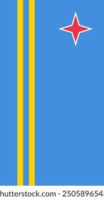 Vertical Aruba Flag, Vertical Flag of Aruba