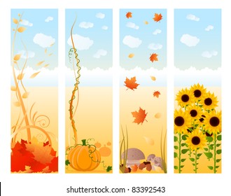 Vertical Autumn Banners.