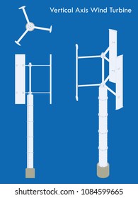 Vertical Axis Wind Turbine colored