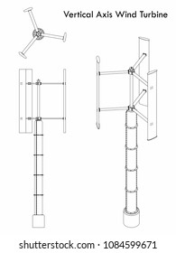 Vertical Axis Wind Turbine outline only