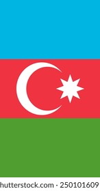 Vertical Azerbaijan Flag, Vertical Flag of Azerbaijan
