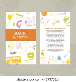 Vertical Back to School Promotion or Inspirational Layout Front & Back