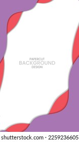 Fondo vertical 3D de fondo abstracto y formas de corte de papel. Diseño de vectores para presentaciones de negocios, antecedentes, etc.
