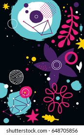 Vertical background with abstract hand drawn elements. Useful for advertising and graphic design.