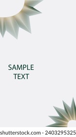 Vertical background with abstract lines. Vector minimalistic geometric illustration on white background with green and gold color. Design template for flyer, banner, cover, poster in A4 size.