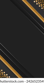 Vertikaler Hintergrund Schwarz und Gold Luxus-Vorlage