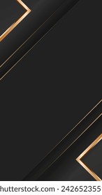 Vertical background black and gold luxury template