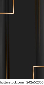 Vertical background black and gold luxury template