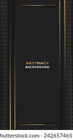 Vertical background black and gold luxury template