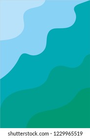 Vertical background with blue and green waves 