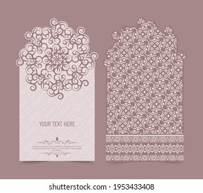 Vertical background card with mandala design