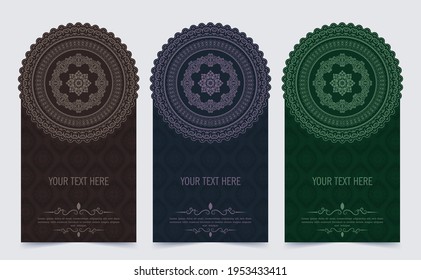 Vertical background card with mandala design