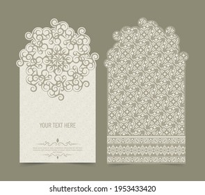 Vertical background card with mandala design