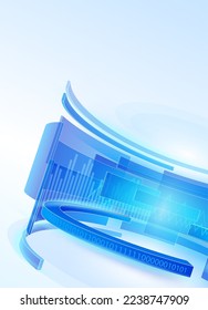 Vertical Background circles diagram futurity blue color vector 