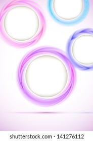Vertical background with colorful falling circles. Vector illustration