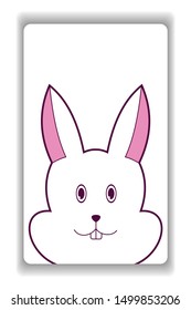 vertical background with cute rabbit. cartoon style drawing vector illustration