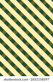 Vertical background of diagonal white, yellow, and dark green bars