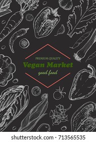 Vertical background with different vegetables. Organic food