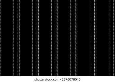 Vertical background fabric of seamless texture textile with a pattern vector lines stripe in black and white colors.